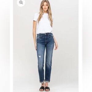 Flying Monkey Cuffed Stretch Boyfriend Jean Dark Wash size 28